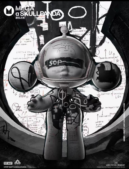 MEGA α SKULLPANDA 400% Jean-Michel Basquiat-With signed