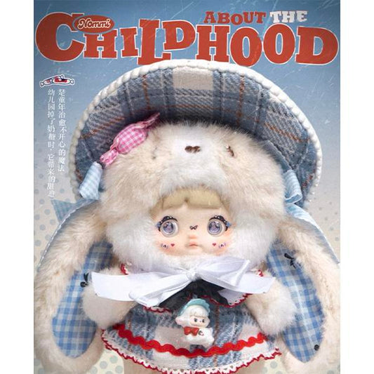 Nommi About Kawaii Collectible Plush Doll Pendant Soft Stuffed Childhood-Themed Toy with Adorable Bow and Plaid Hat for Kawaii Enthusiasts