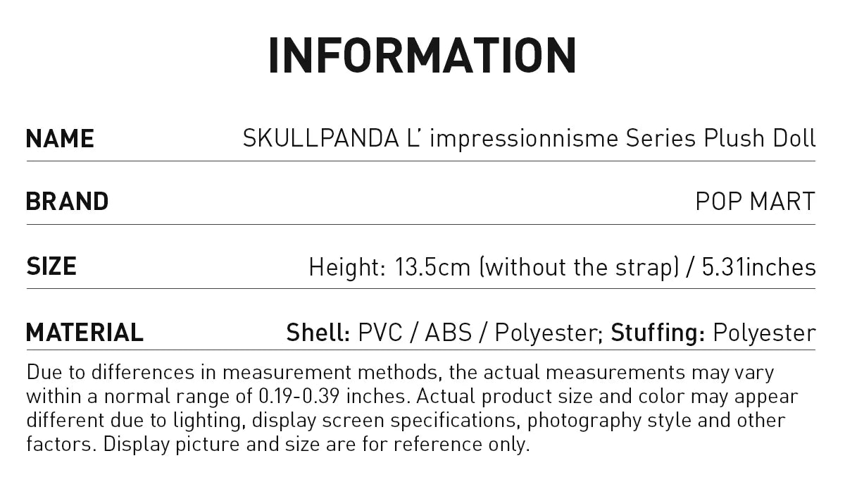 Skullpanda L'impressionnisme Series Plush Doll